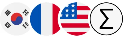 Flags of France, South Korea and Unites States