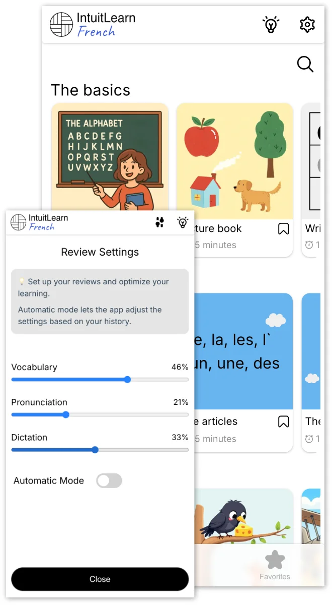 Screenshot showing the IntuitLearn reading library
