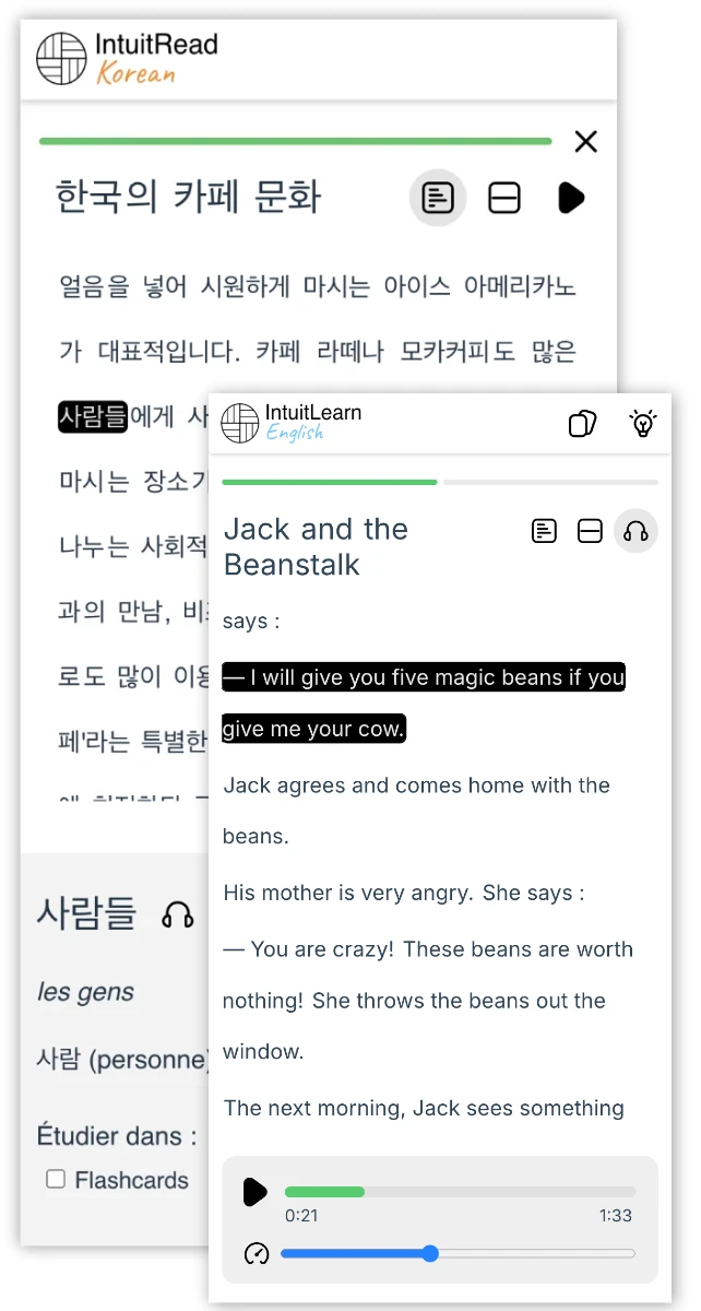 Screenshot of the reading experience